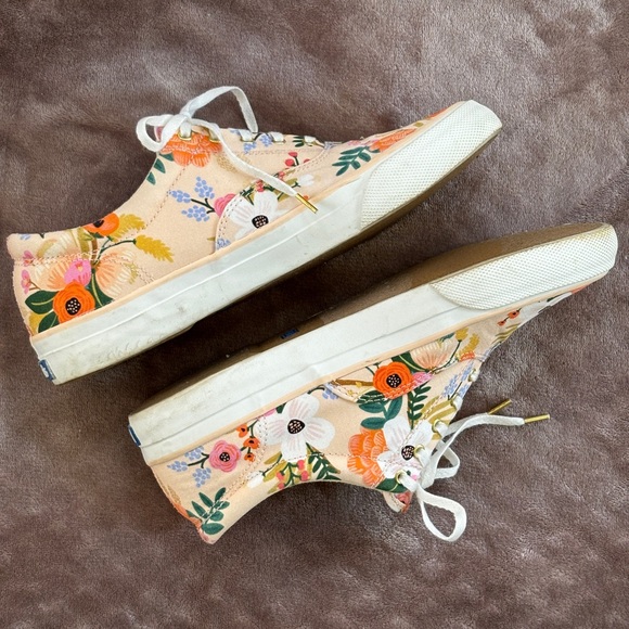 Keds x Rifle Paper Co Peach Floral Lace Up Sneakers Size 9 from Anthropologie - Picture 9 of 15